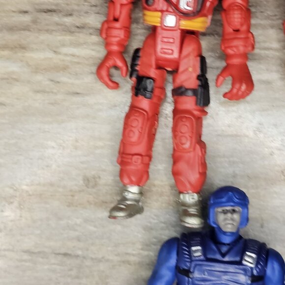 Red Fireman Fire Fighter SWAT Police Action Figures Rescue Posable 3.5" - Picture 6 of 11